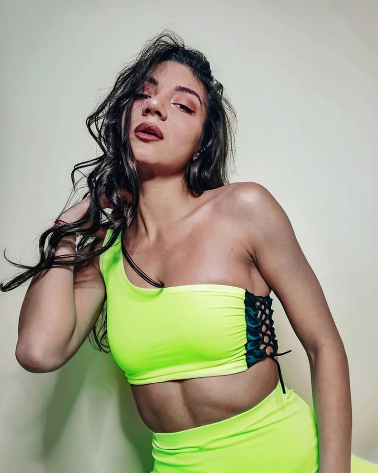 Women Neon Short Crop Top - Yellow