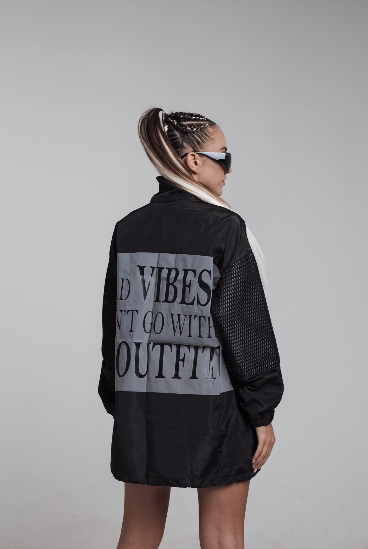 Women Reflective Mesh Jacket - BAD VIBES DON'T GO WITH MY OUTFIT