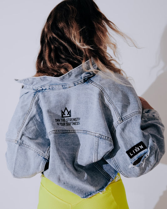 LION Women Denim Oversized Jacket - OWN THE STRENGTH IN YOUR SOFTNESS