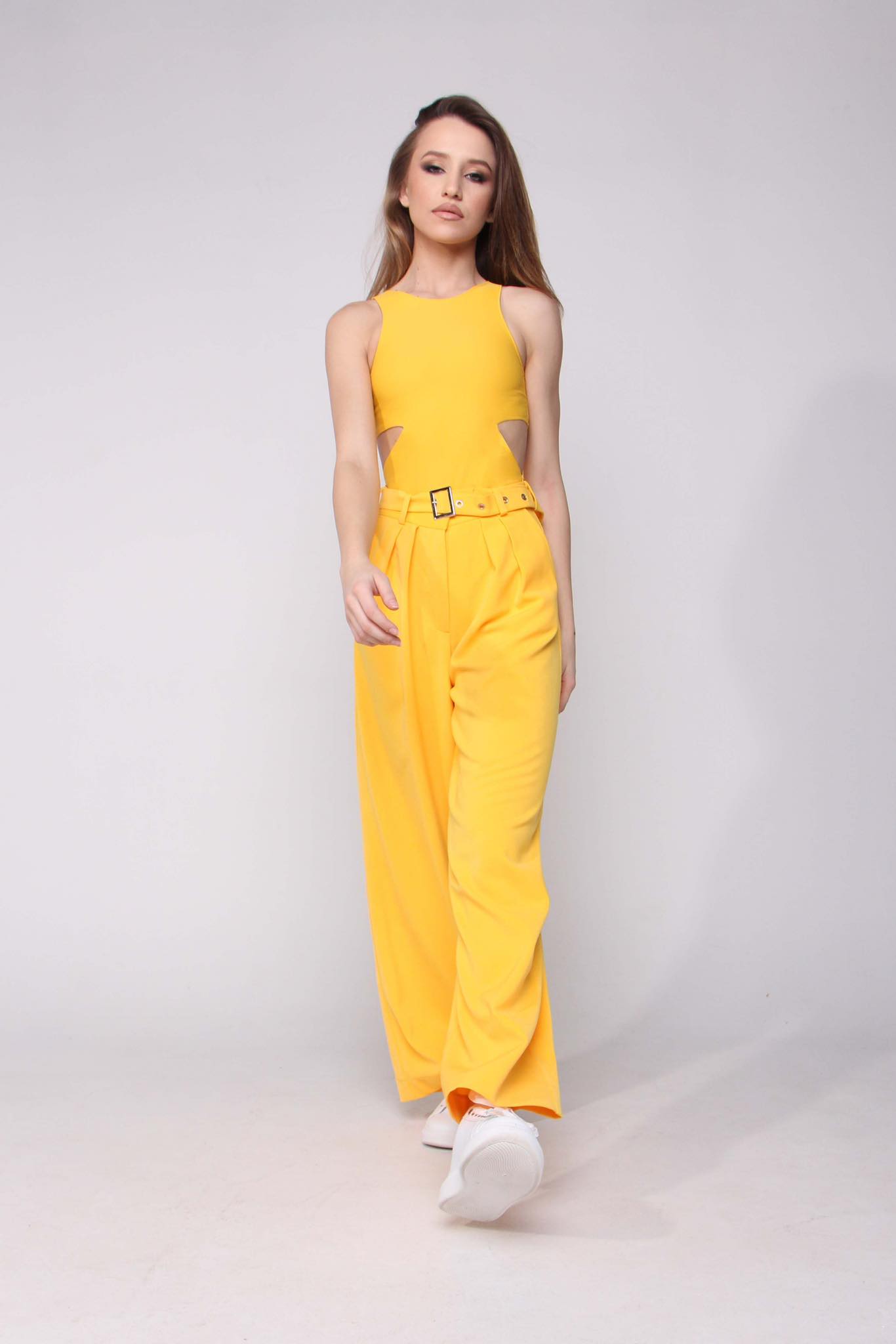 Wide Leg Women Orange Pants