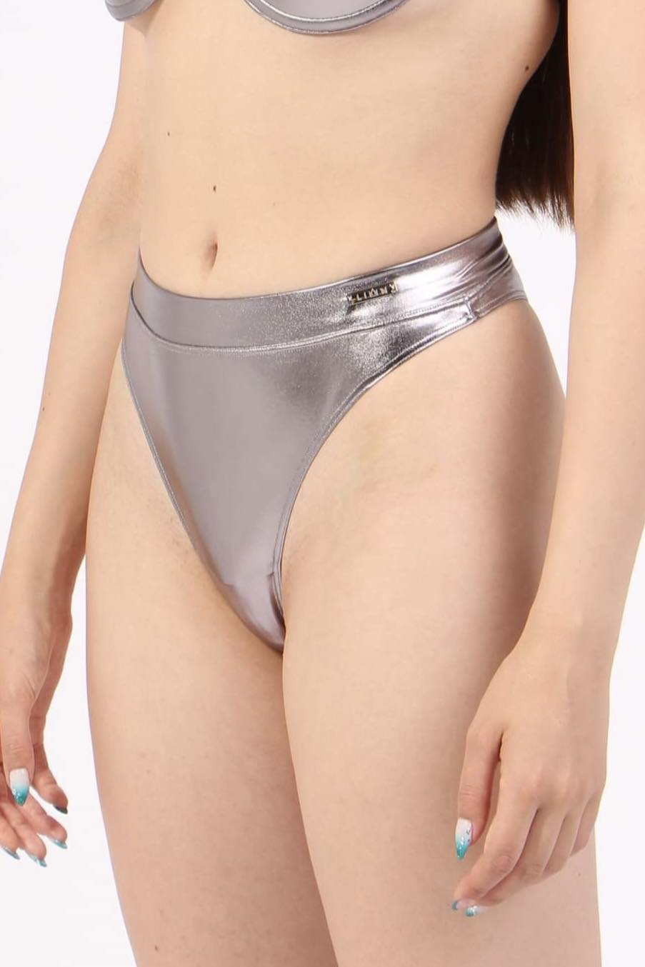 Metallic-Effect BIKINI Swimwear – Silver