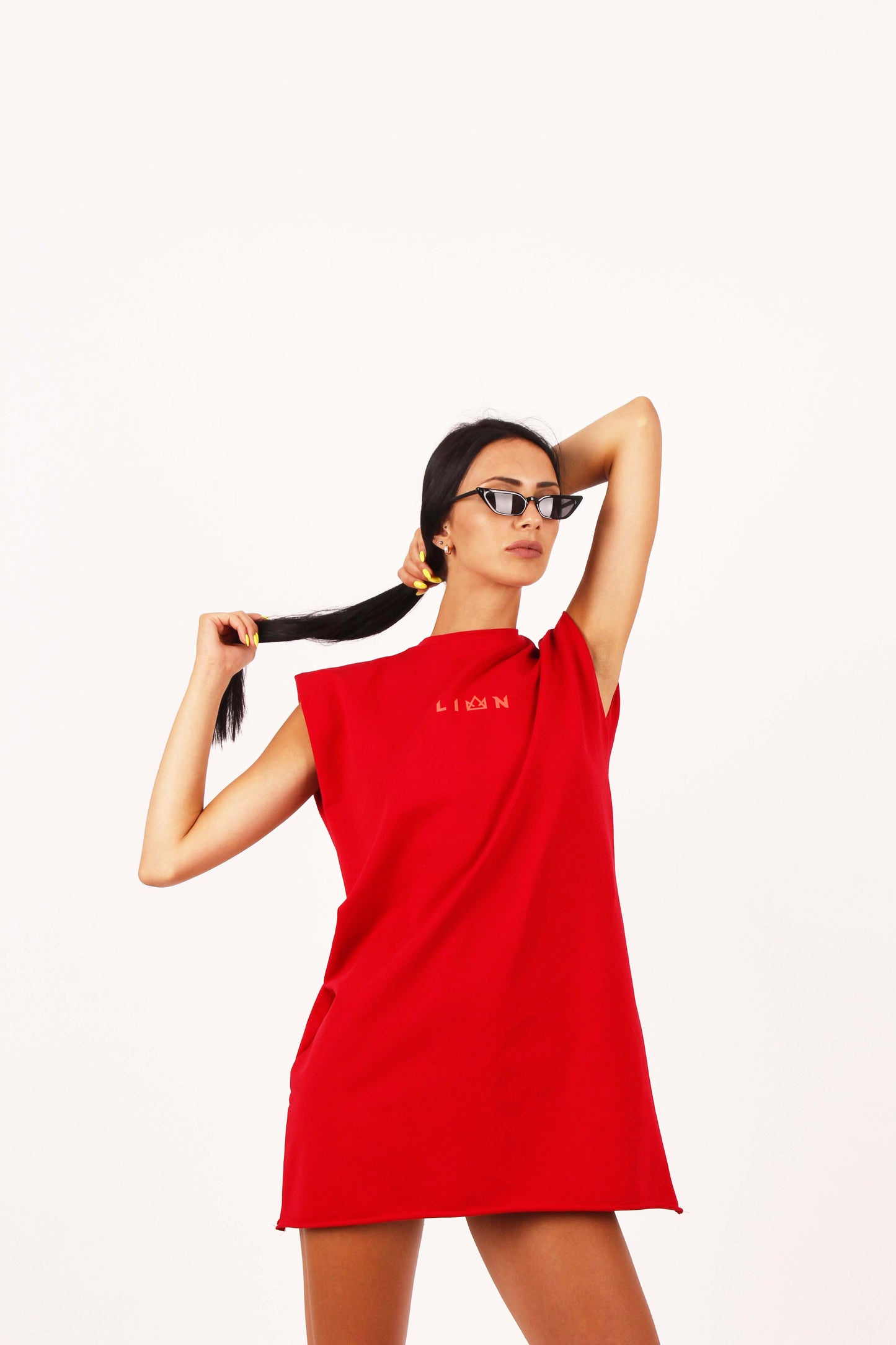 Mini Oversized Short Women Sport Dress - RED