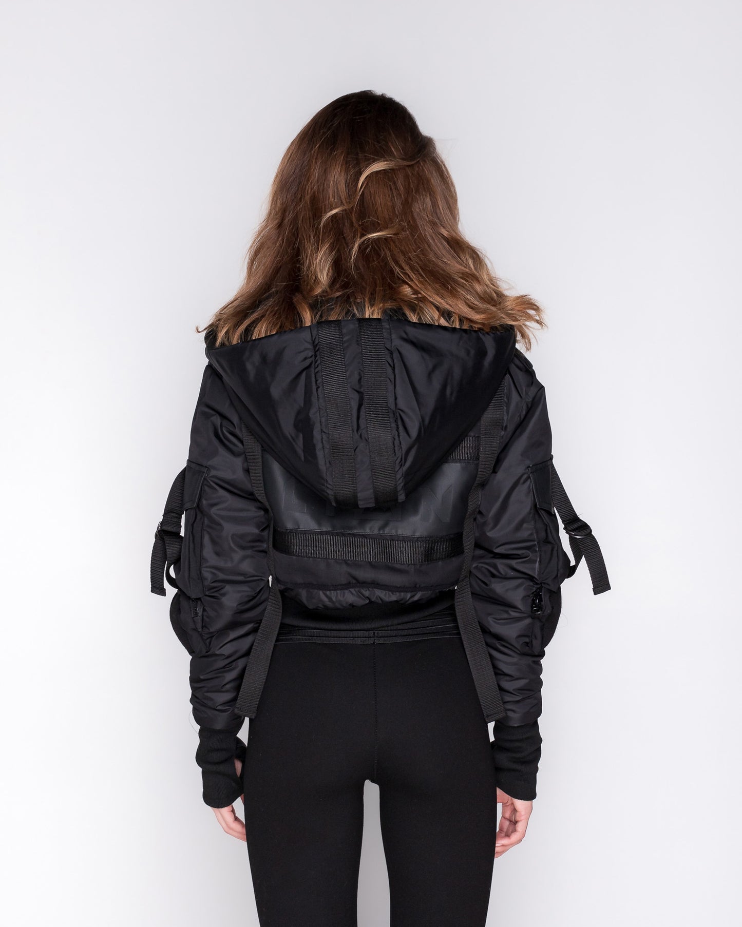 Women Puff Winter Jacket With Pockets In BLACK